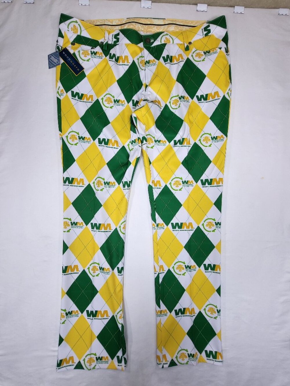 NWT Loudmouth Golf Waste Management Phoenix Open Pants Womens 18 Yellow Green